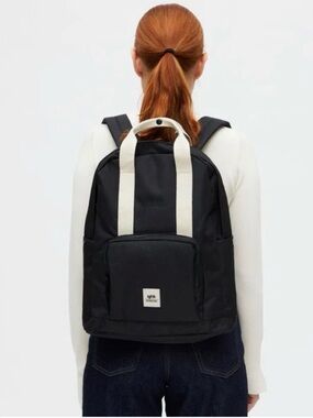 LEFRIK CAPSULE BACKPACK 15L CAPACITY TOP HANDLE W/SNAP FASTENINGS NWOT BLK/CRM